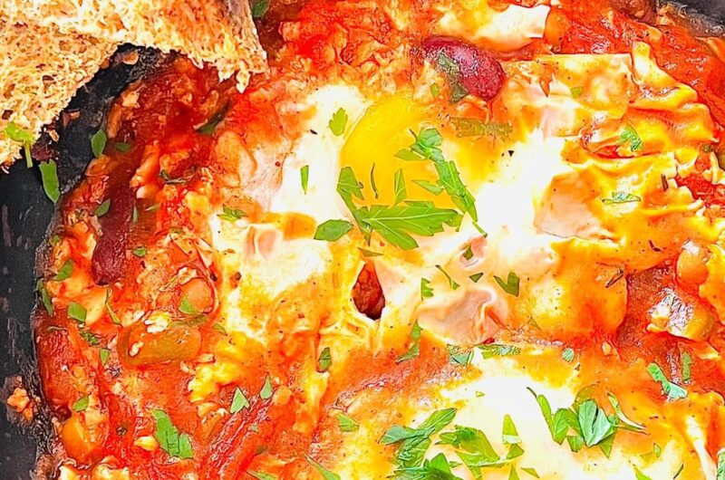 Spicy Mixed Bean Shakshuka.